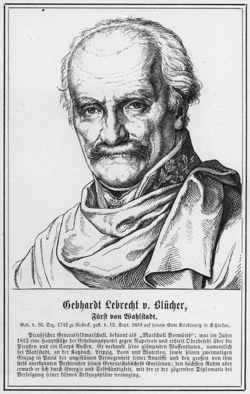 Gebhardt Lebrecht von Blucher, Príncipe de Wahlstadt (gravura) de German School