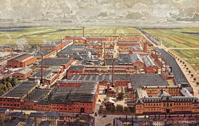 Vista geral das obras de armamento da Krupp Grusonwerk, Magdeburg, Alemanha de German School