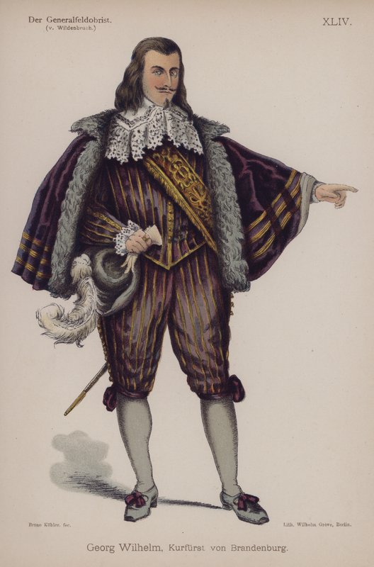 Georg Wilhelm, Duque de Brandenburg, de Der Generalfeldoberst por Ernst von Wildenbruch (cor litho) de German School