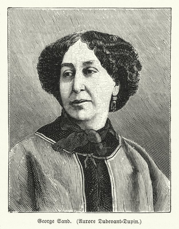 George Sand, romancista francês (litho) de German School