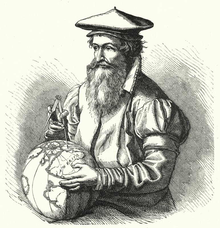 Gerardus Mercator, geógrafo e cartógrafo flamengo (gravura) de German School