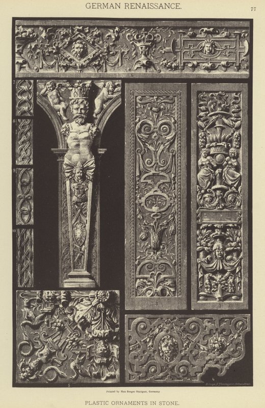 Renascença Alemã, Ornamentos Plásticos em Pedra (cor litho) de German School