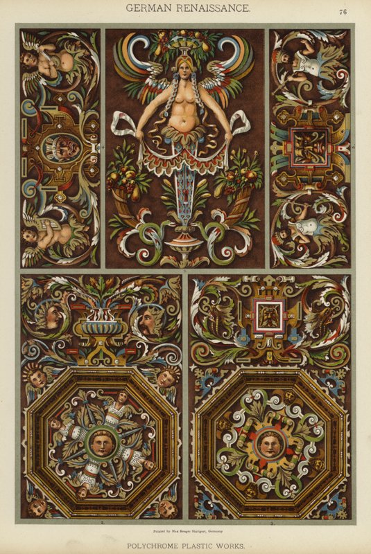 Renascença Alemã, Obras Plásticas Policromáticas (cor litho) de German School