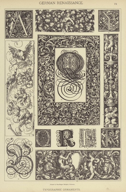 Renascença alemã, Ornamentos tipográficos (cor litográfica) de German School