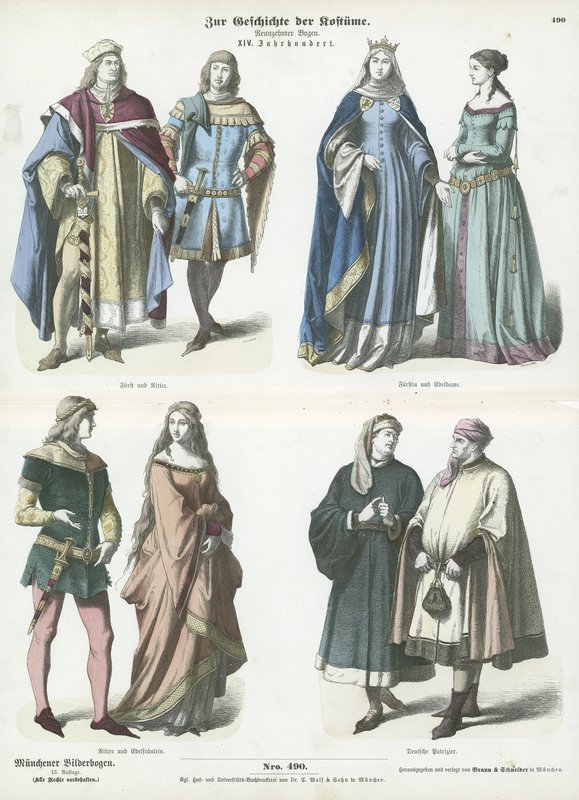 Trajes alemães, século 14 de German School