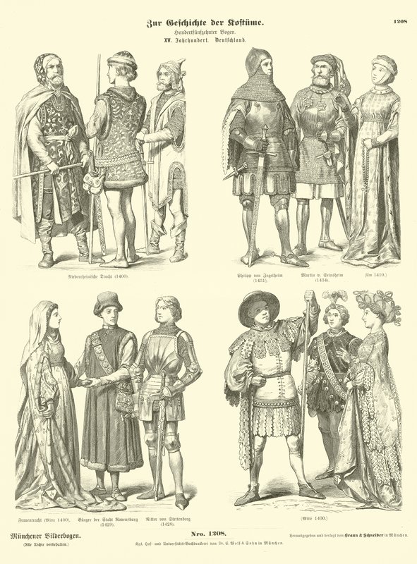 Trajes alemães do século XV de German School
