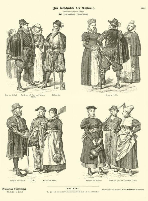 Trajes alemães, século 16 de German School