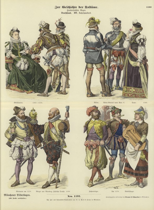 Trajes alemães, século 16 de German School