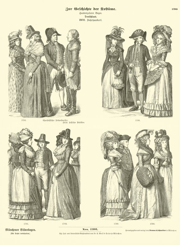 Trajes alemães, do século 18 de German School