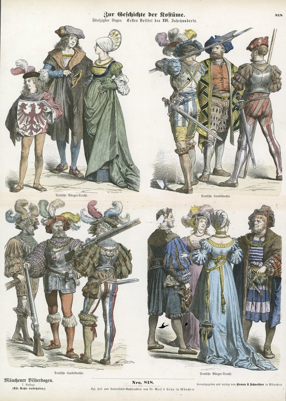 Trajes alemães, início do século XVI de German School