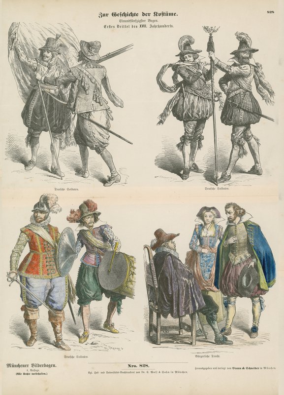 Trajes militares e burgueses alemães, início do século XVII de German School
