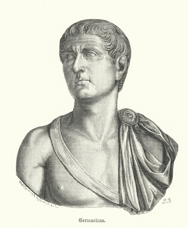 Germanicus, general romano e pai do imperador Calígula (gravura) de German School