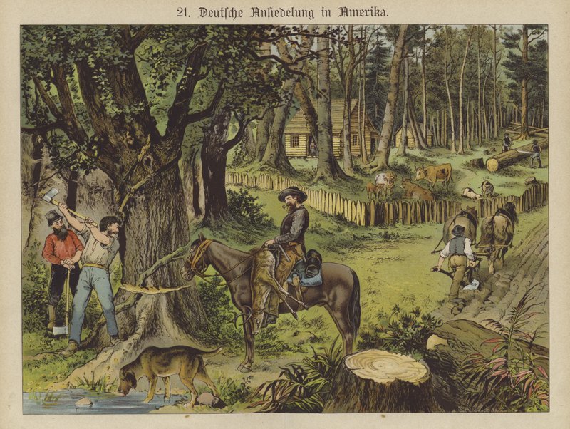 Alemães na América (cor litho) de German School
