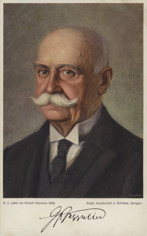 Graf Ferdinand von Zeppelin, designer e construtor de aeronaves alemão (cor litho) de German School