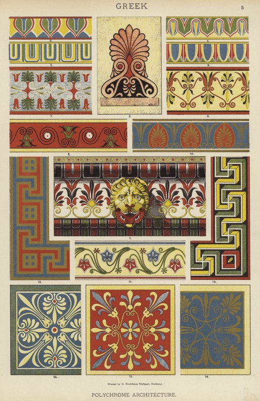 Grego, Arquitetura Policromada (cor litho) de German School