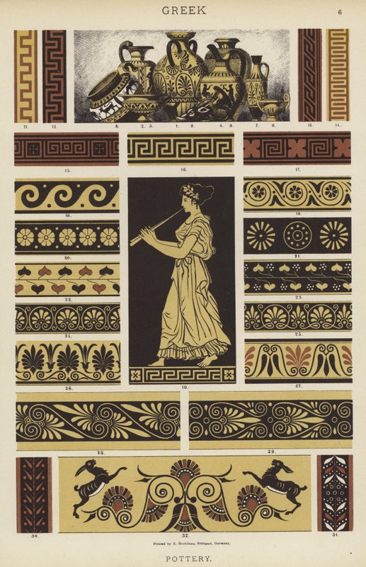 Grego, Faiança (cor litho) de German School