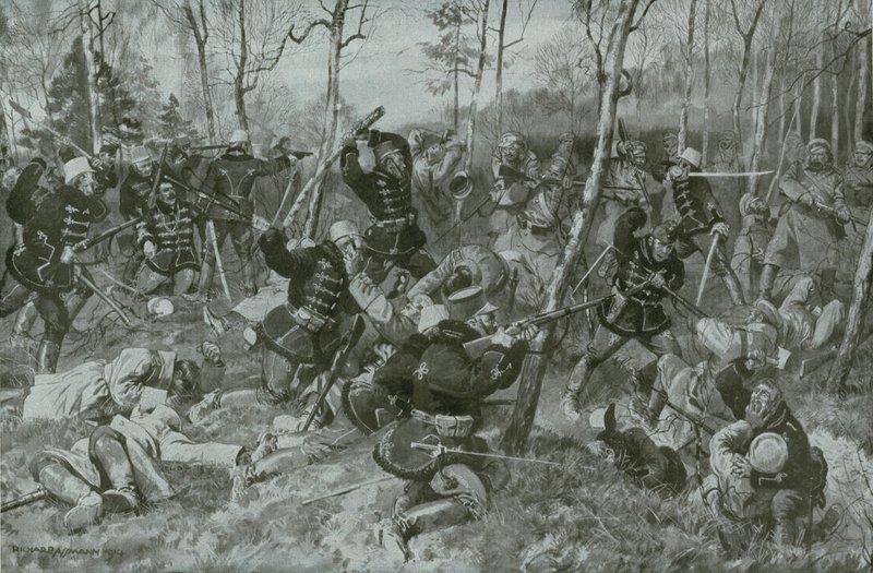 Combate corpo-a-corpo entre os hussardos e os russos em Birkenwalde de German School