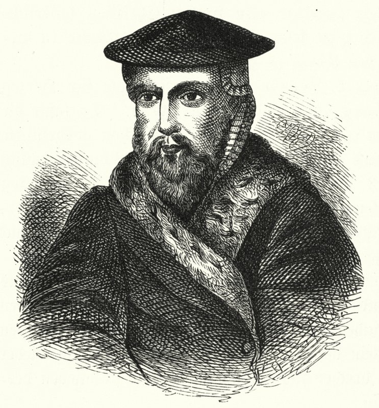 Hans Tausen, teólogo luterano dinamarquês da Reforma (gravura) de German School