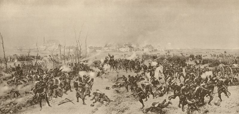 Tropas hanseáticas em Loigny, Guerra Franco-Prussiana, dezembro de 1870 de German School