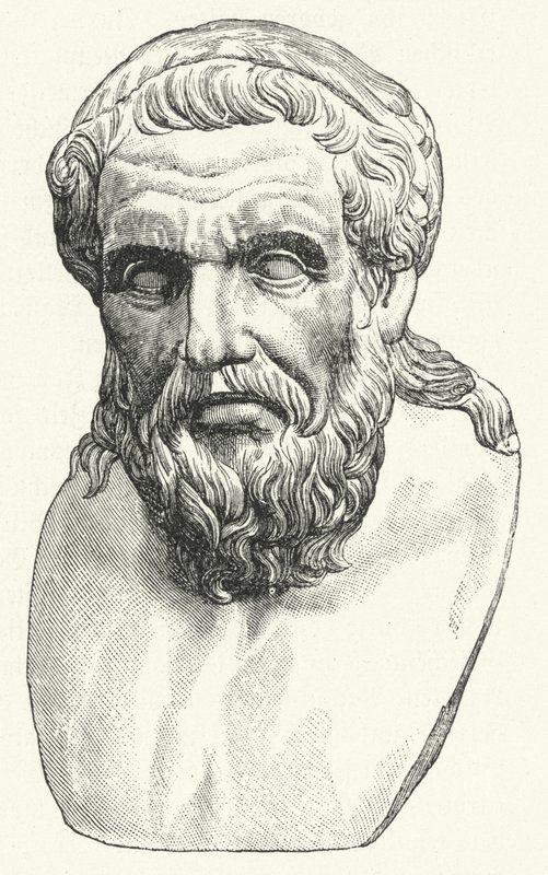 Chefe do filósofo romano Apollonios de Tyana (gravura) de German School