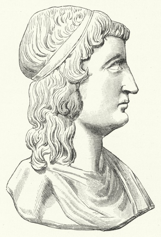 Chefe do filósofo romano Apuleius (gravura) de German School