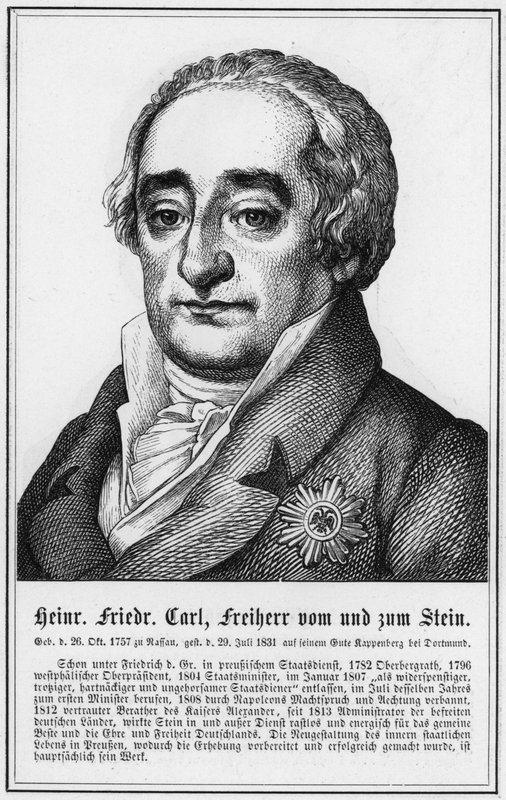 Heinrich Friedrich Carl, Barão vom und zum Stein (gravura) de German School