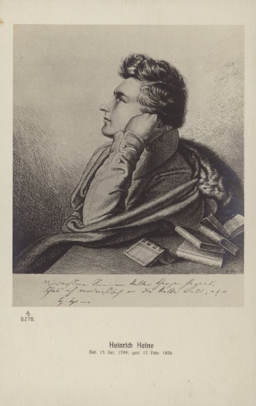 Heinrich Heine (1797-1856), poeta alemão (litografia) de German School
