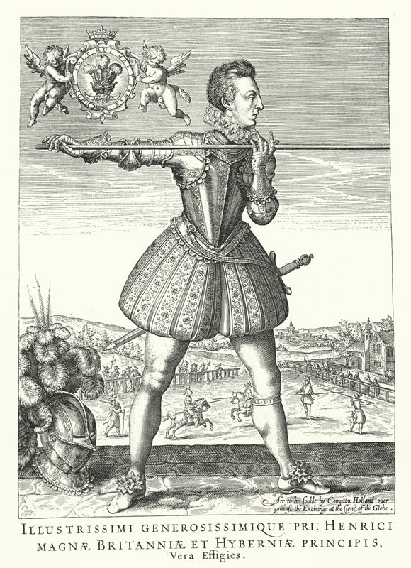 Henry Frederick, Príncipe de Gales, filho mais velho do Rei James I de Inglaterra (gravura) de German School