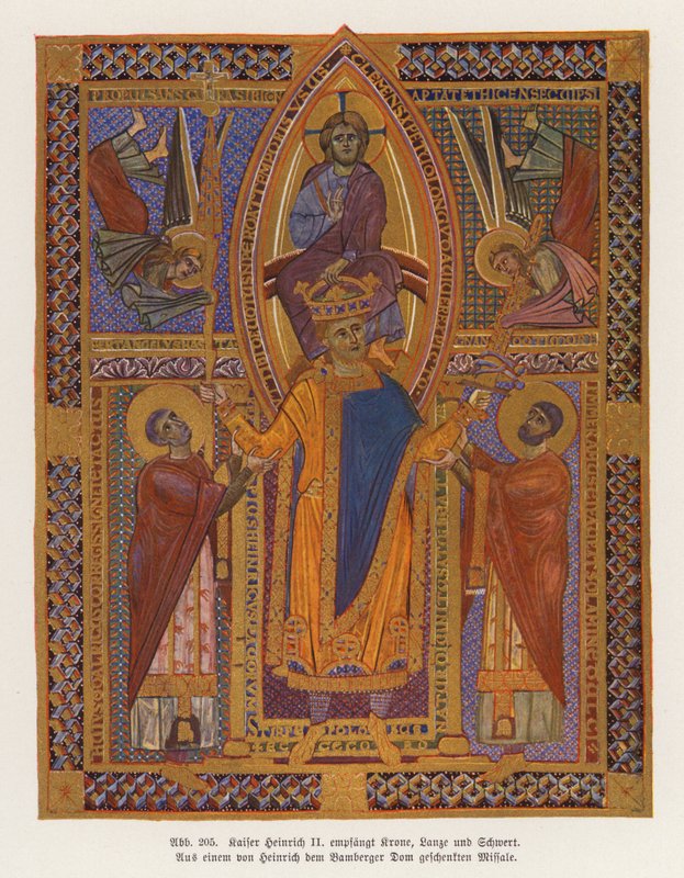 Henrique II, Sacro Imperador Romano-Germânico (litografia a cores) de German School