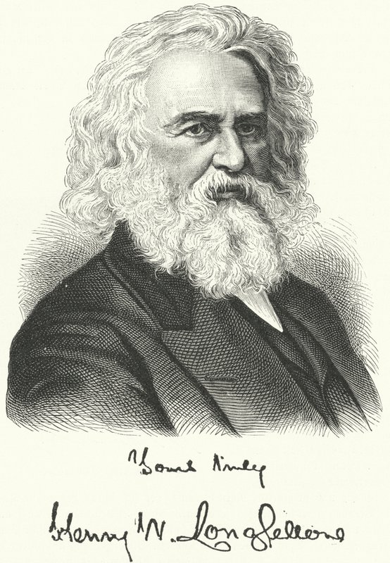 Henry Wadsworth Longfellow, poeta e professor americano (gravura) de German School