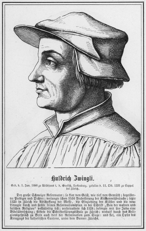 Huldrich Zwingli (gravura) de German School