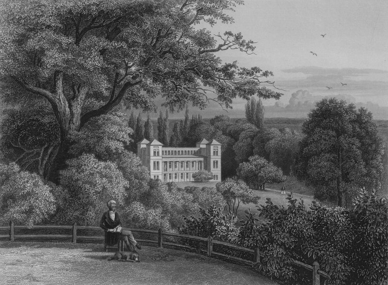 Palácio de Humboldt em Tegel, Berlim (gravação em aço) de German School
