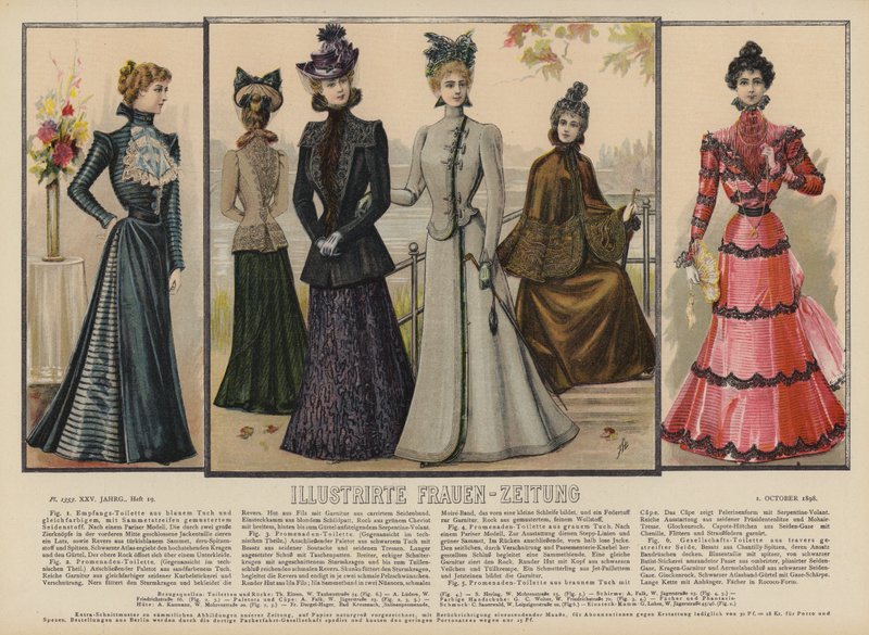 Ilustração para Illustrirte Frauen-Zeitung (cor litho) de German School
