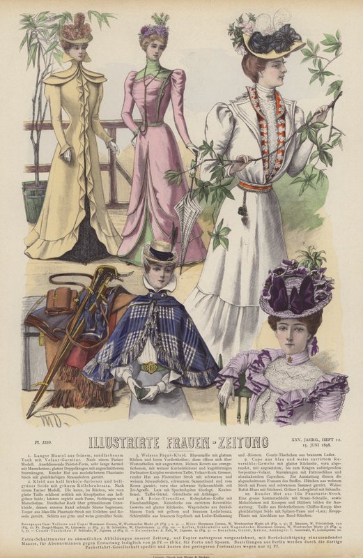 Ilustração para Illustrirte Frauen-Zeitung (cor litho) de German School