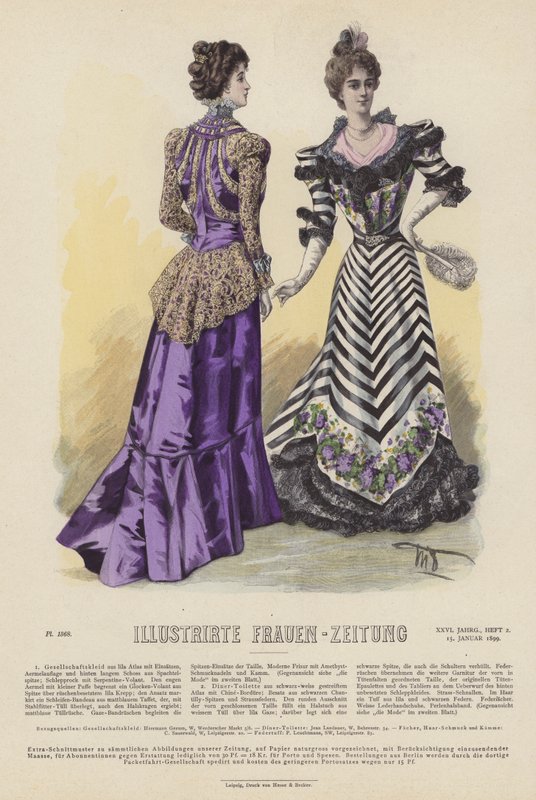 Ilustração para Illustrirte Frauen-Zeitung (cor litho) de German School