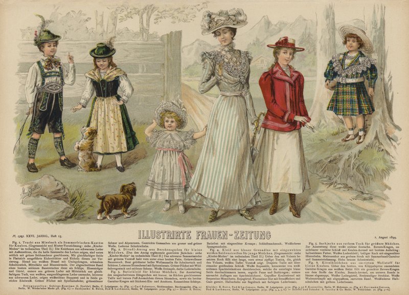 Ilustração para Illustrirte Frauen-Zeitung (cor litho) de German School