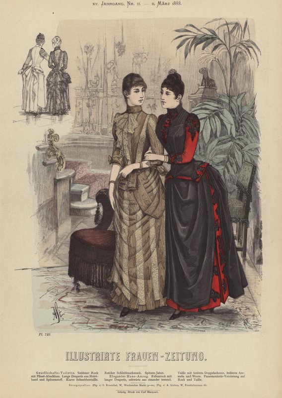 Ilustração para Illustrirte Frauen-Zeitung (cor litho) de German School