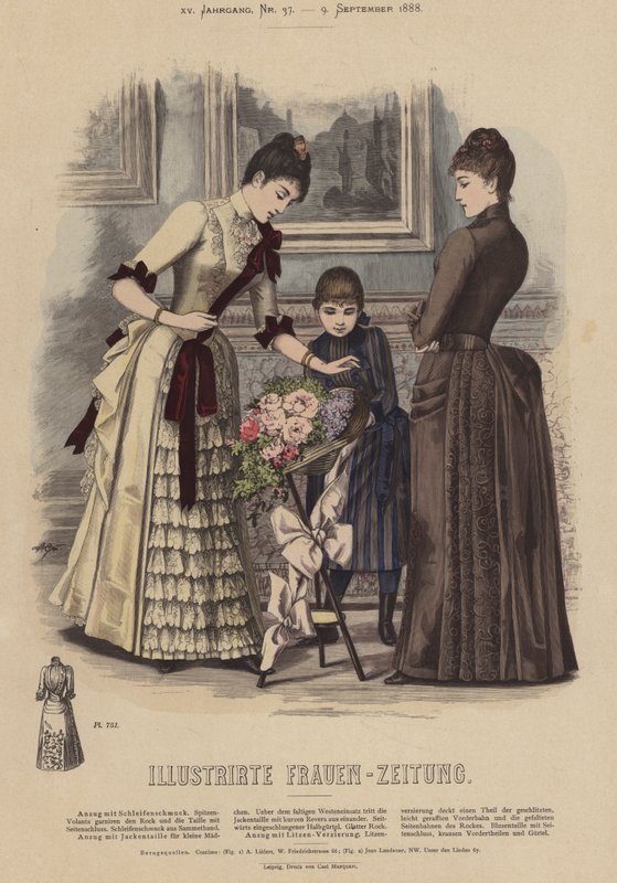 Ilustração para Illustrirte Frauen-Zeitung (cor litho) de German School