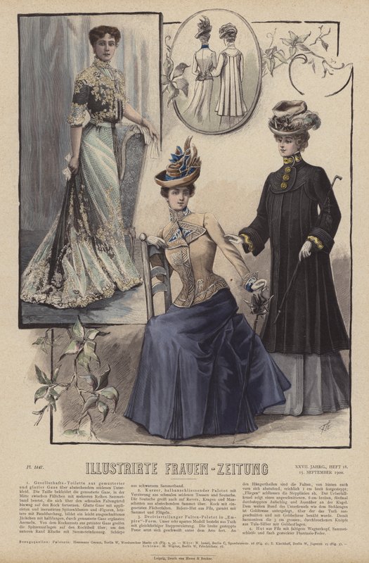 Ilustração para Illustrirte Frauen-Zeitung (cor litho) de German School