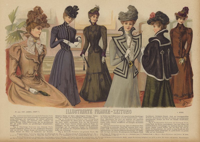 Ilustração para Illustrirte Frauen-Zeitung (cor litho) de German School