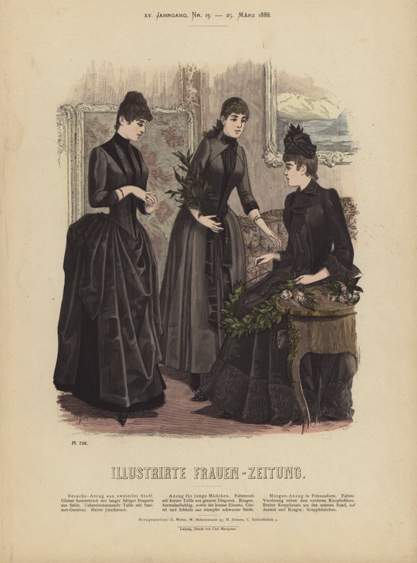 Ilustração para Illustrirte Frauen-Zeitung (cor litho) de German School