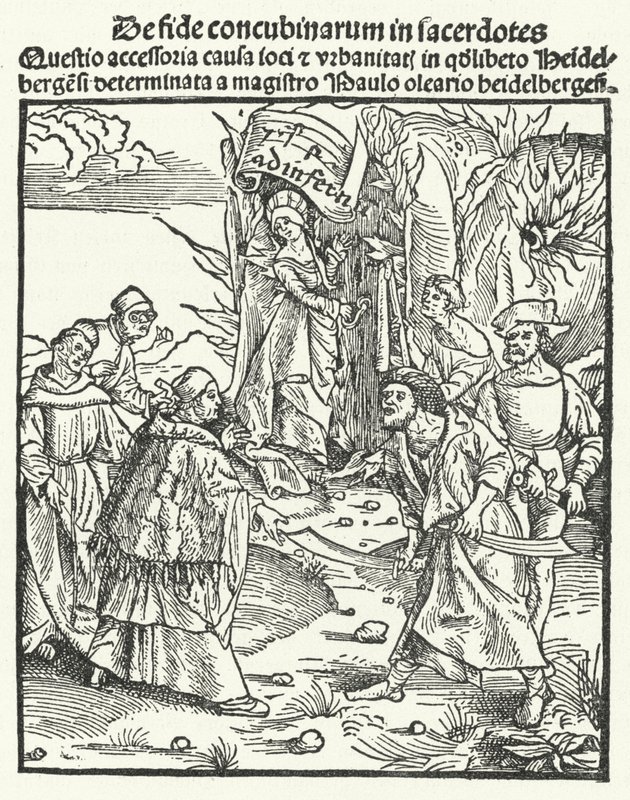 Ilustração de uma obra de Jakob Wimpfeling (gravura) de German School