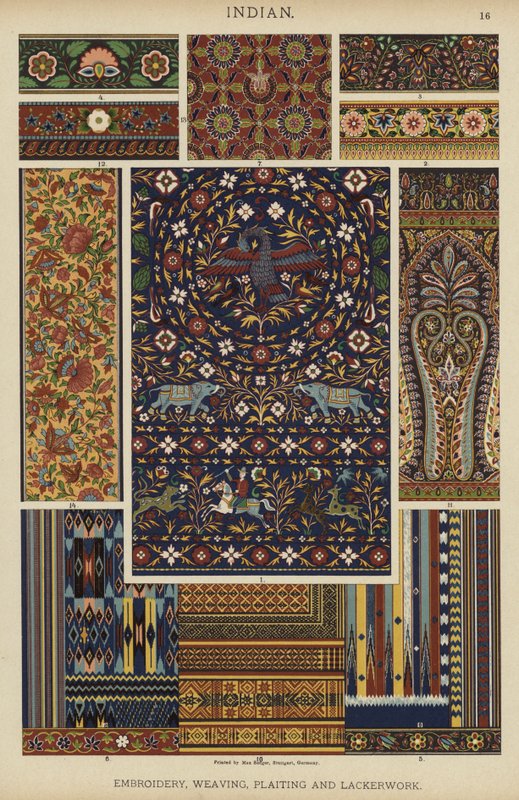 Índio, Bordados, Tecelagem, Entrançados e Cavaleiros (cor litho) de German School
