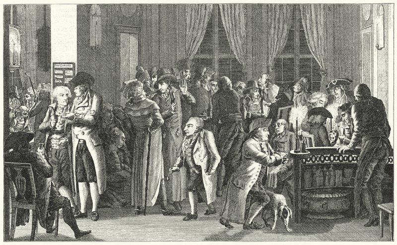 Interior da cafetaria Richter em Leipzig, c1800 (gravura) de German School