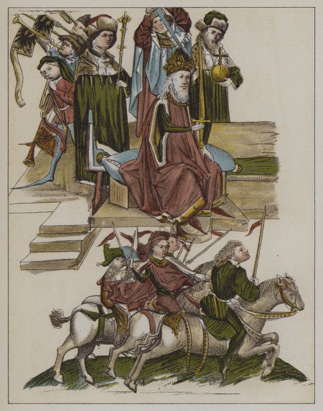 Investidura de Frederico I da casa de Hohenzollern como eleitor de Brandemburgo no Conselho de Constança, 18 de abril de 1417 de German School