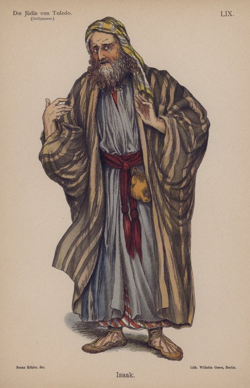 Isaac, de Die Judin von Toledo (A judia de Toledo) de Franz Grillparzer (cor litho) de German School