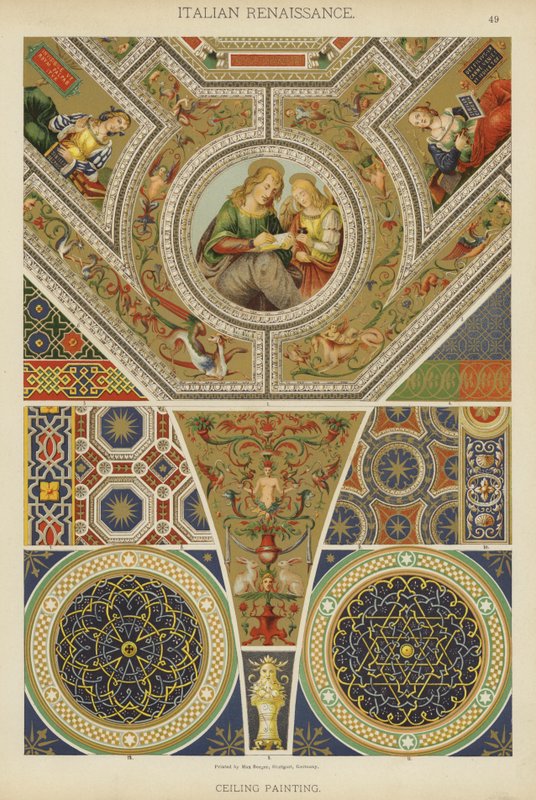 Renascença Italiana, Pintura de Tecto (cor litho) de German School