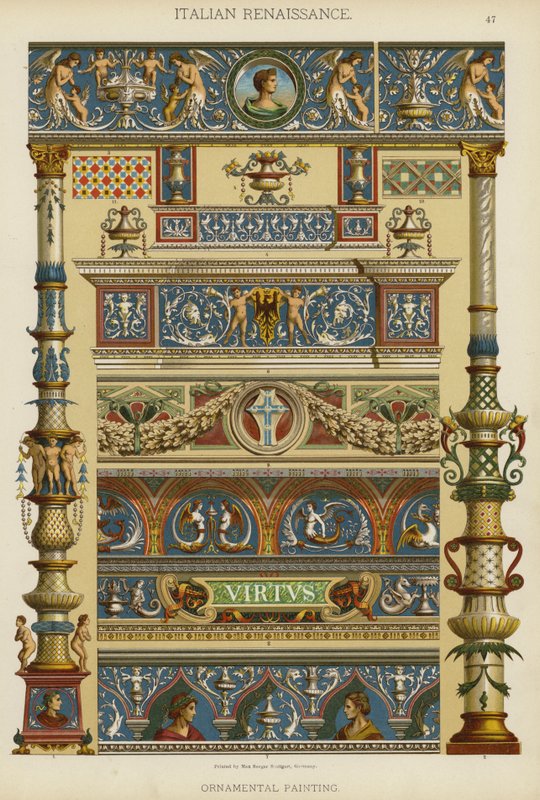 Renascença Italiana, Pintura Ornamental (cor litho) de German School