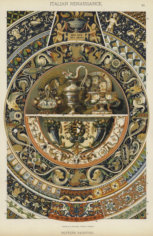 Renascença Italiana, Pintura de Olaria (cor litográfica) de German School