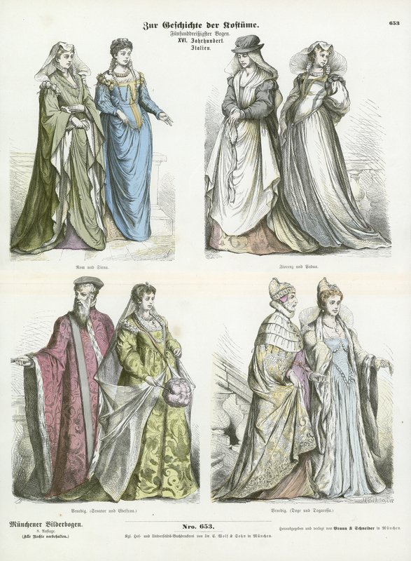 Trajes italianos, século XVI de German School